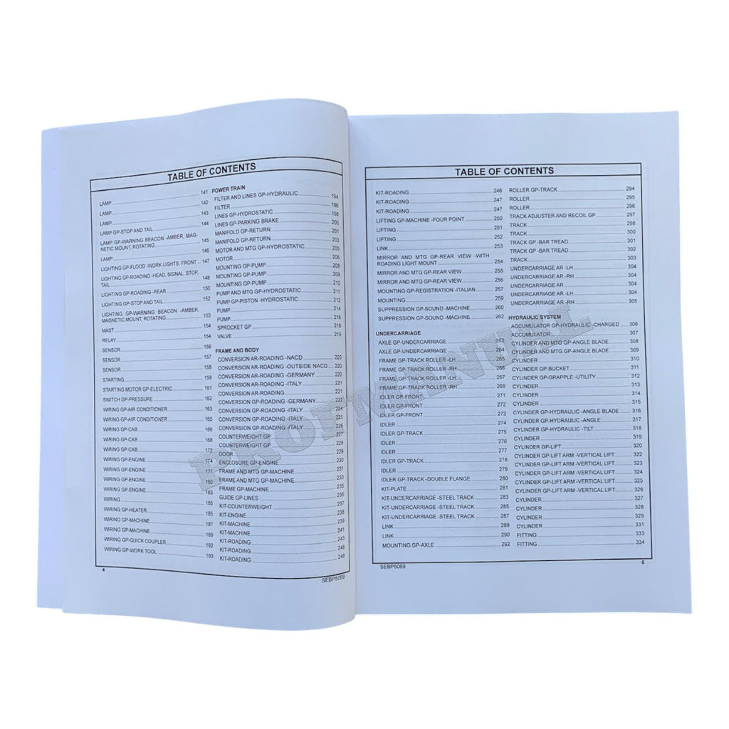 Caterpillar Cat 299C Compact Track Loader Parts Catalog Manual