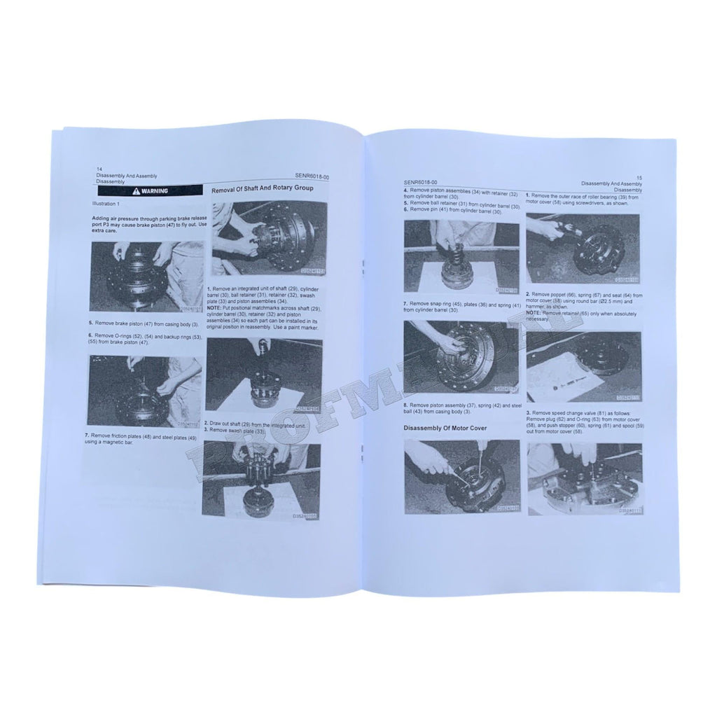 Caterpillar Cat E120B EXCAVATOR TRAVEL DRIVE MOTOR Disassembly Assembly Manual