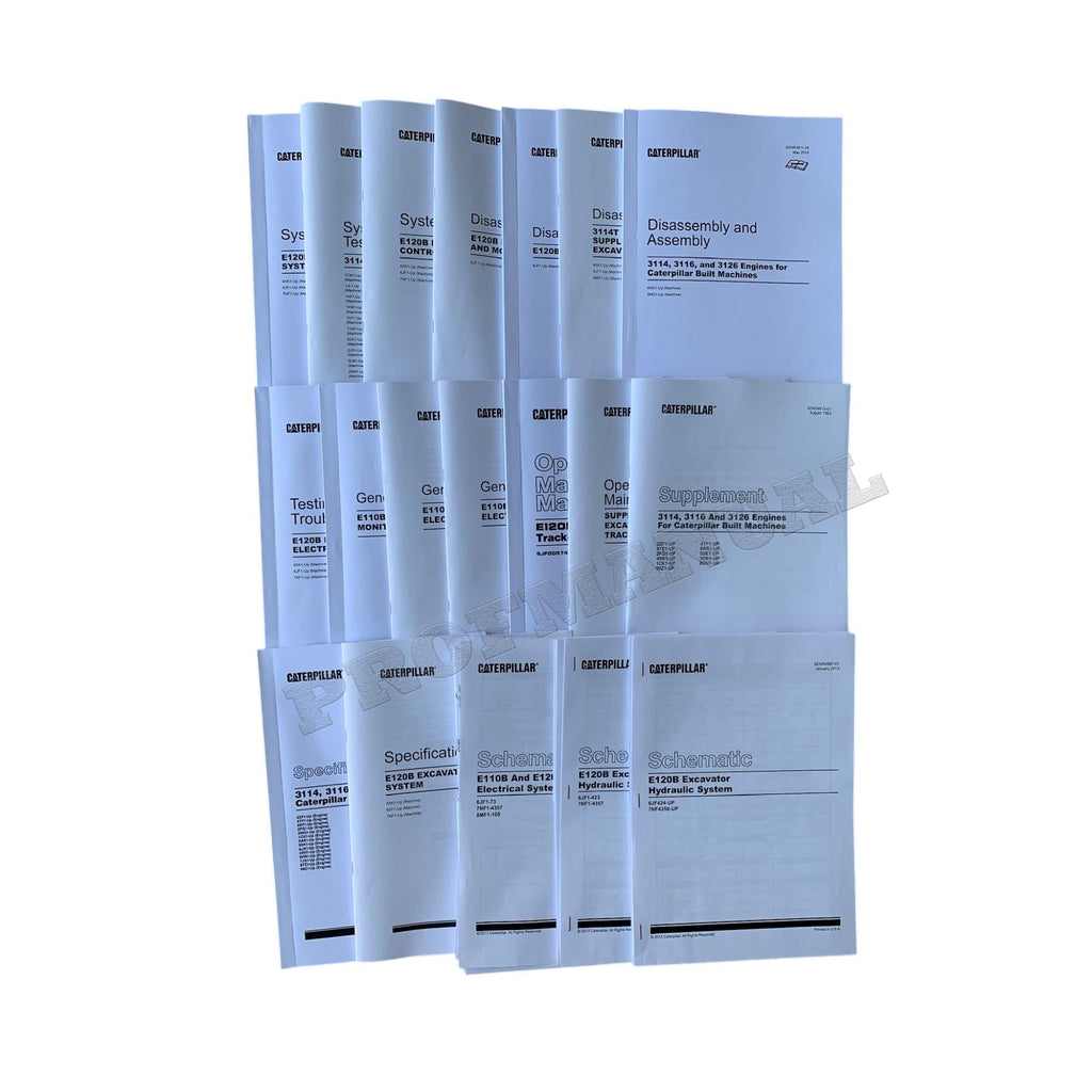 Manual de servicio completo de la EXCAVADORA Caterpillar E120B *Enviar número de serie