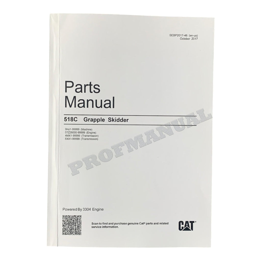 Caterpillar Cat 518C Grapple Skidder Parts Catalog Manual