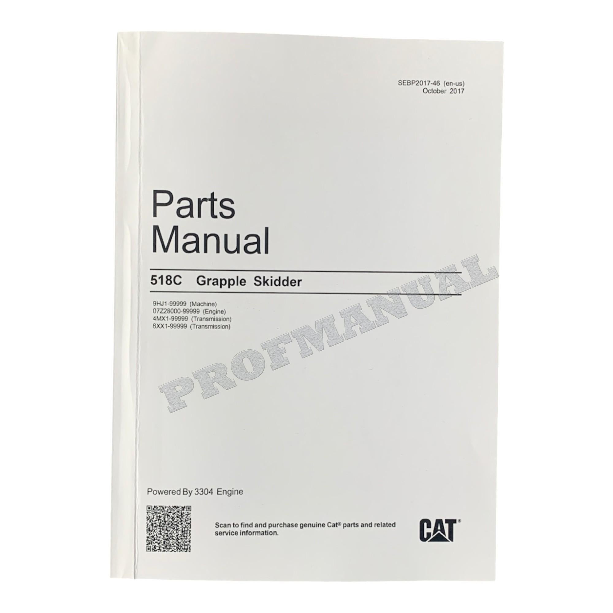 Caterpillar Cat 518C Grapple Skidder Parts Catalog Manual