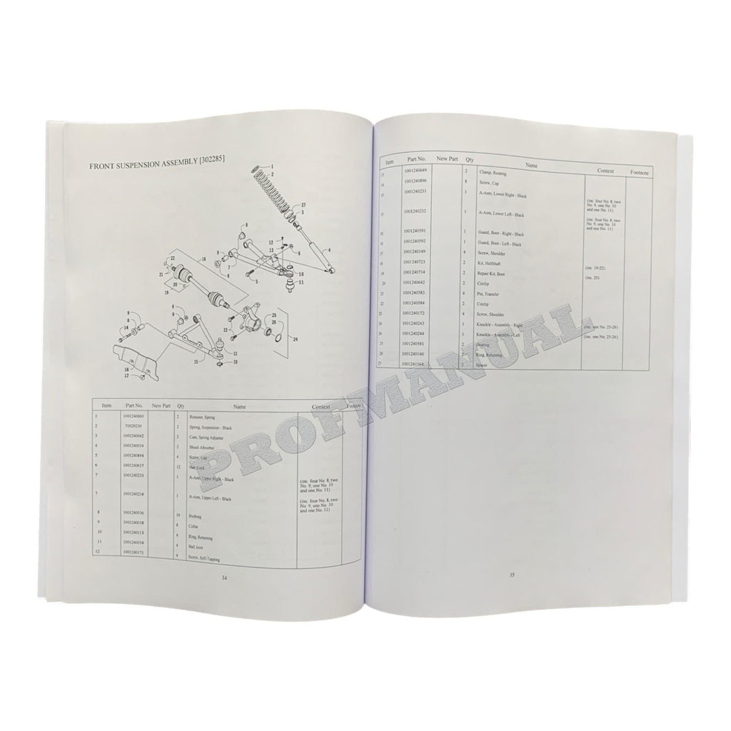 JLG 615G UTVs  Parts Catalog Manual