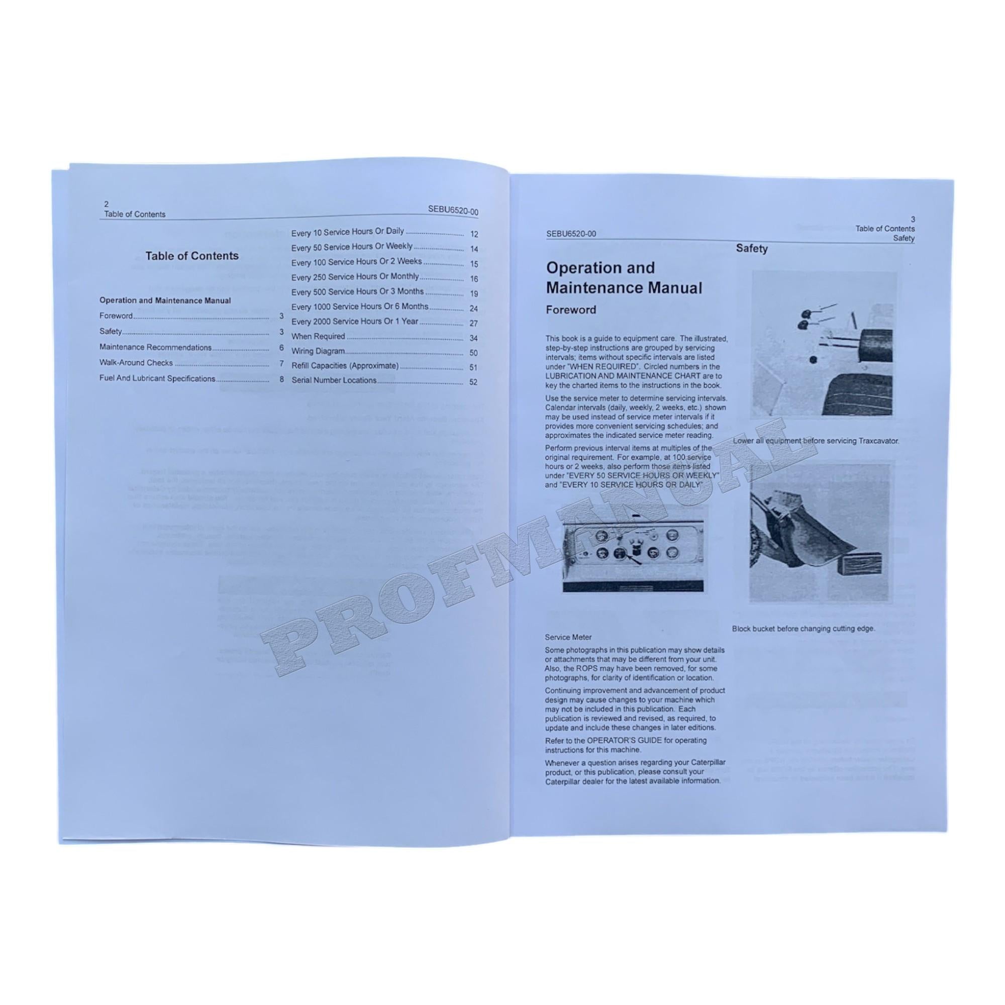 Manual de mantenimiento del operador de la excavadora Caterpillar 955 SEBU6520