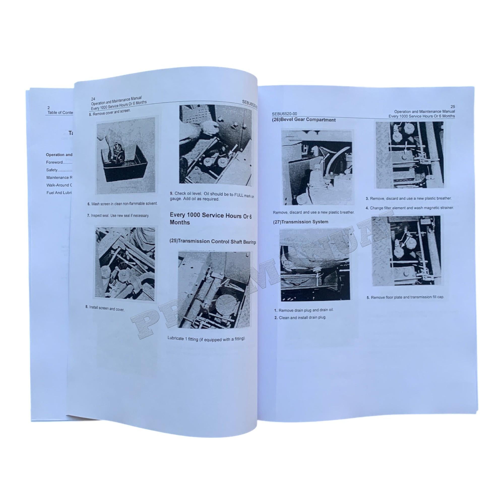 Manual de mantenimiento del operador de la excavadora Caterpillar 955 SEBU6520