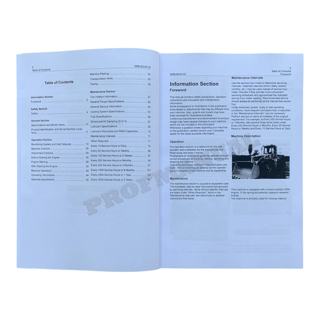 Caterpillar 966E Wheel Loader Operators Maintenance Manual