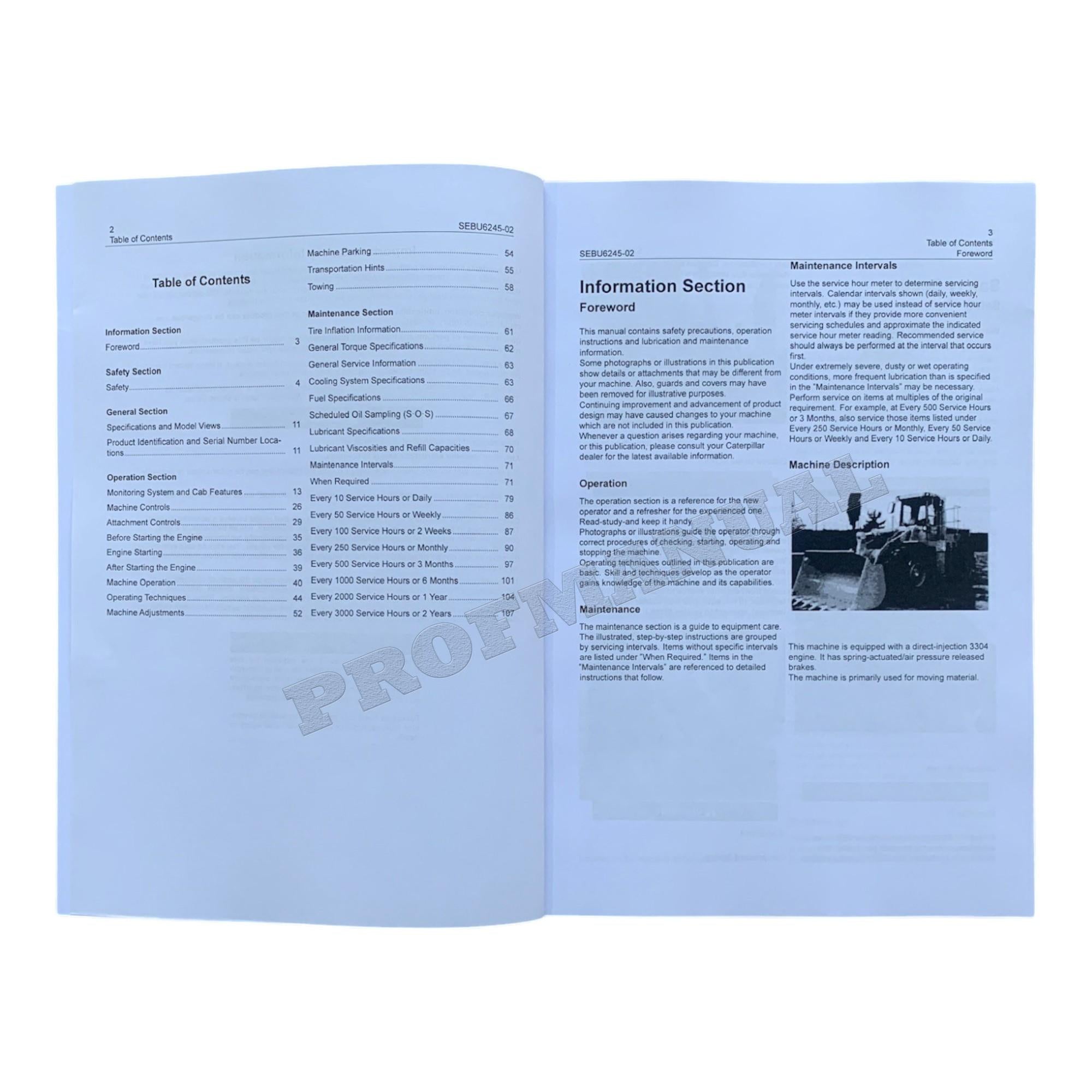Caterpillar 966E Wheel Loader Operators Maintenance Manual