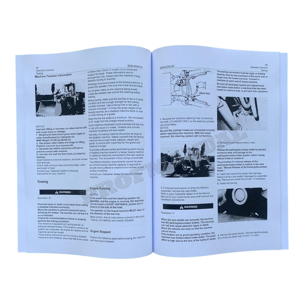 Caterpillar 966E Wheel Loader Operators Maintenance Manual