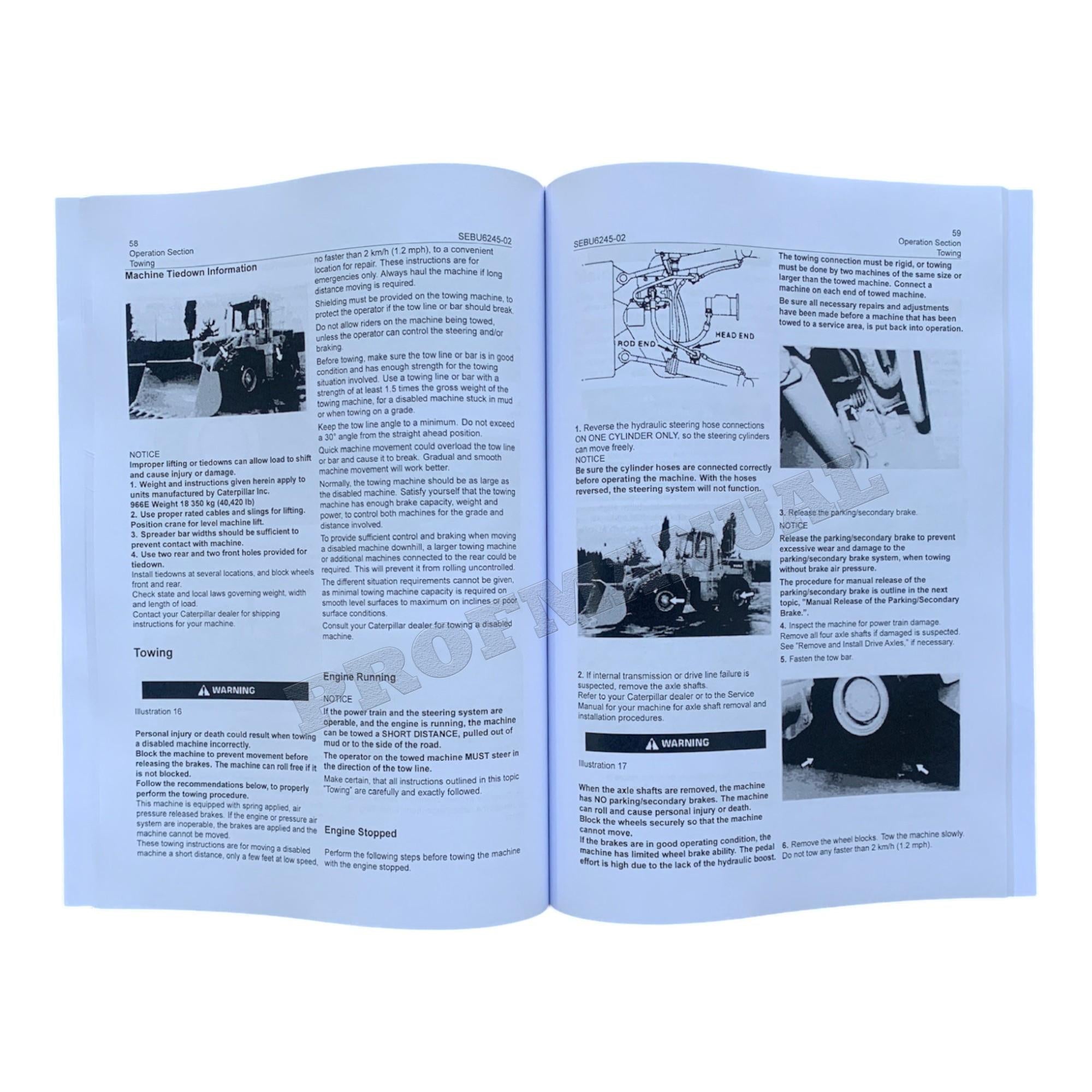 Caterpillar 966E Wheel Loader Operators Maintenance Manual