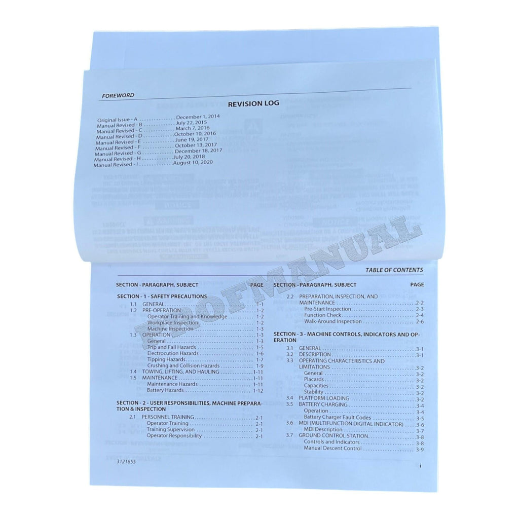 JLG 1930ES 2032ES 2632ES 2646ES 3246ES Scissor Lift Operators Manual 3121655