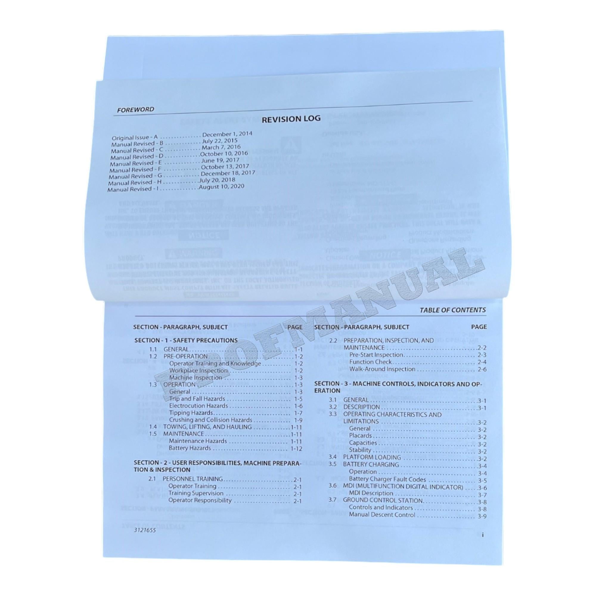 JLG 1930ES 2032ES 2632ES 2646ES 3246ES Scissor Lift Operators Manual 3121655