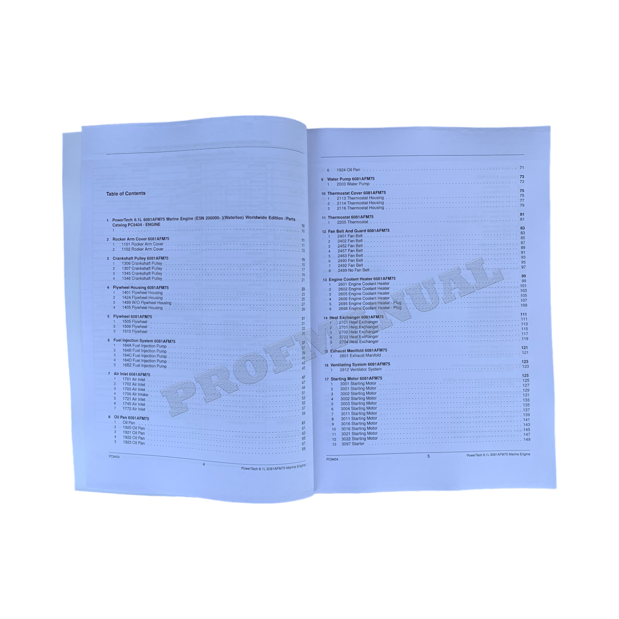 John Deere PowerTech 8.1L 6081AFM75 Marine Engine Parts Catalog Manual +BONUS!