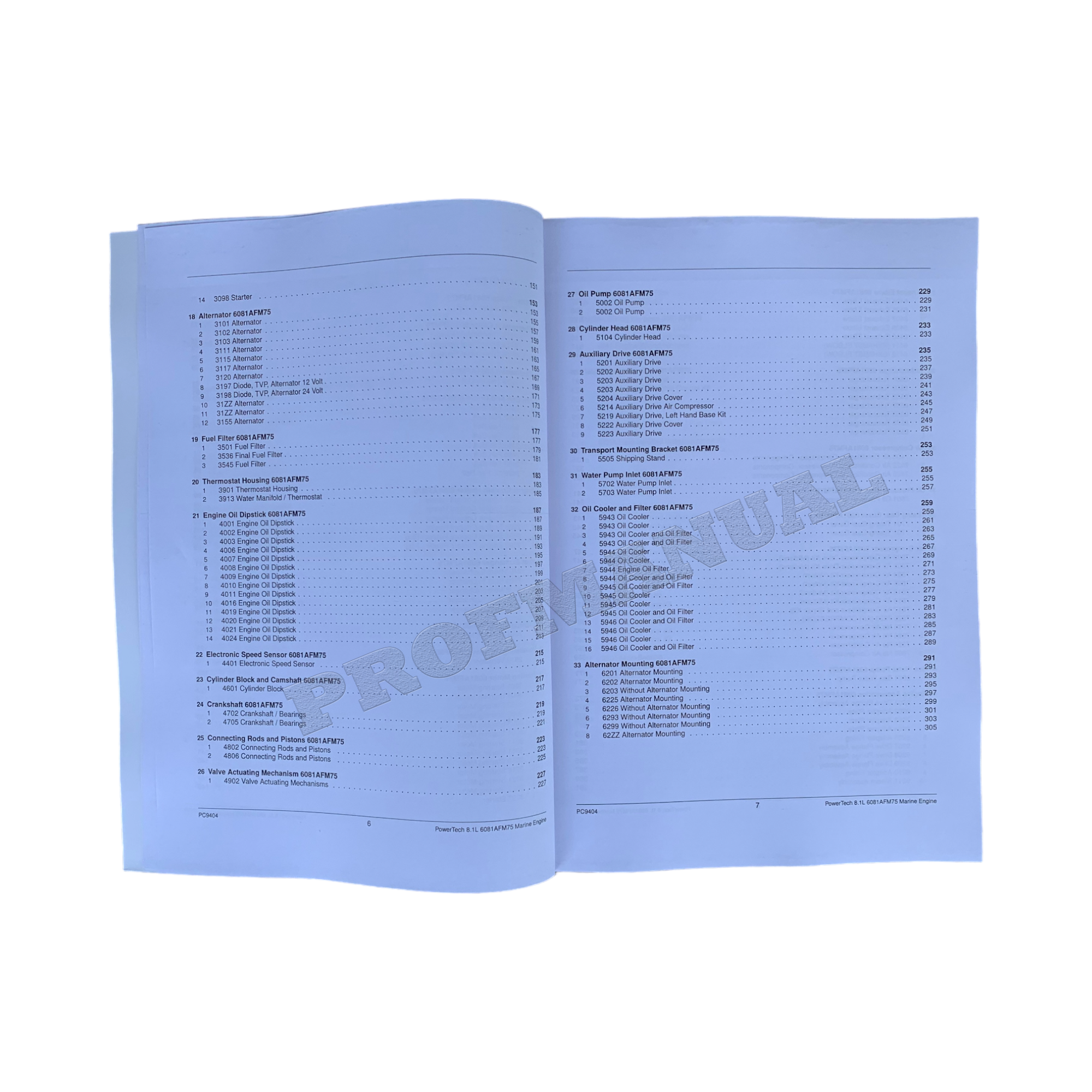 John Deere PowerTech 8.1L 6081AFM75 Marine Engine Parts Catalog Manual +BONUS!