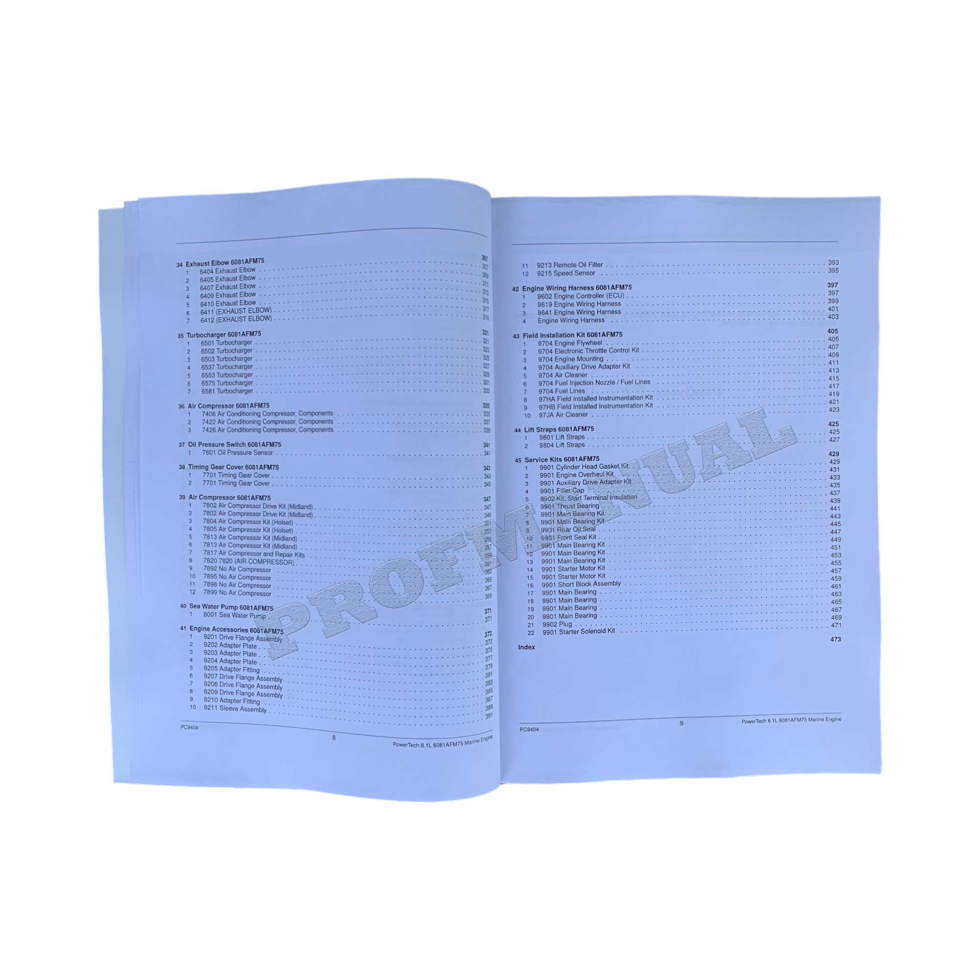 John Deere PowerTech 8.1L 6081AFM75 Marine Engine Parts Catalog Manual +BONUS!