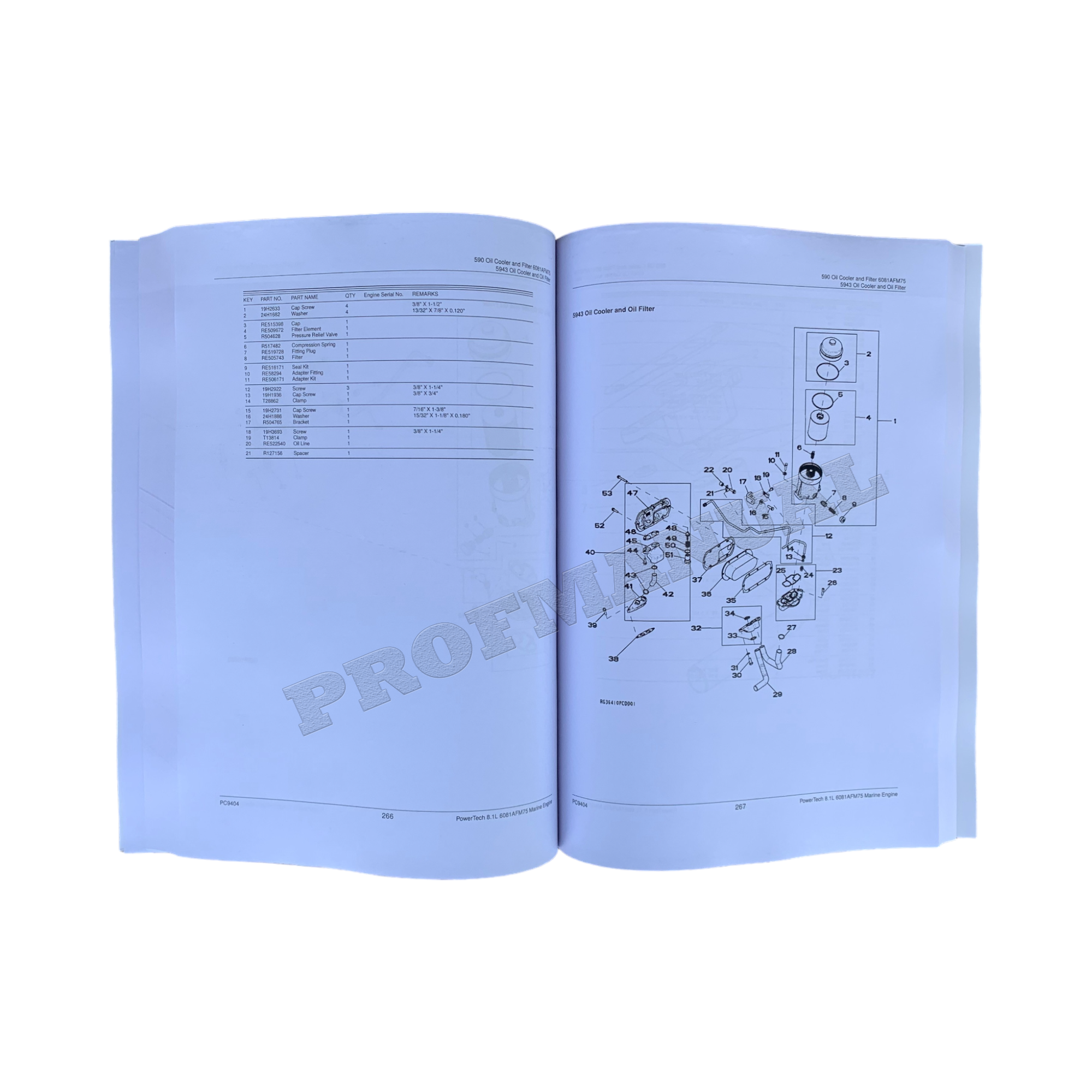 John Deere PowerTech 8.1L 6081AFM75 Marine Engine Parts Catalog Manual +BONUS!