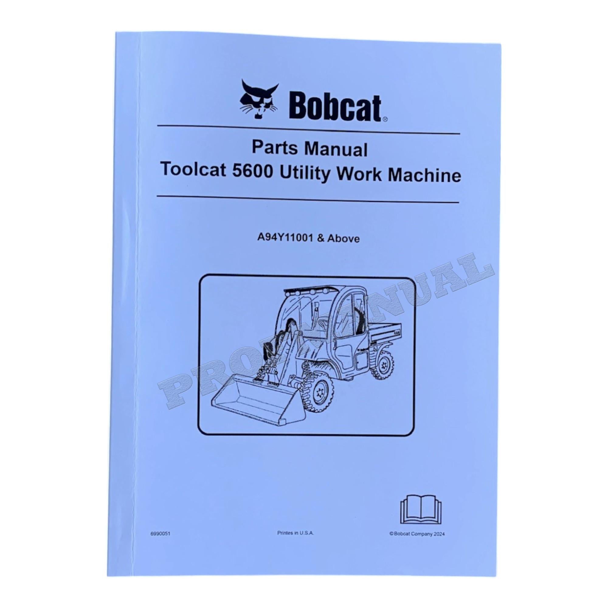 Bobcat 5600 Toolcat Work Machine Parts Catalog Manual A94Y11001-