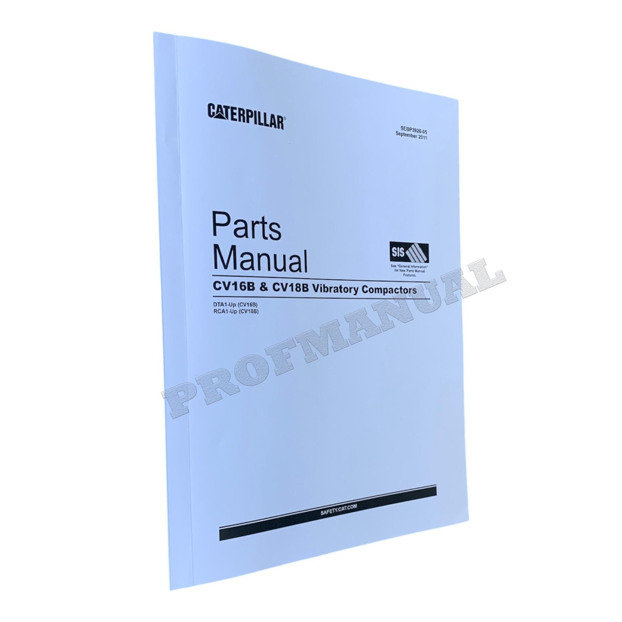 Caterpillar Cat CV16B CV18B Vibratory Compactor Parts Catalog Manual