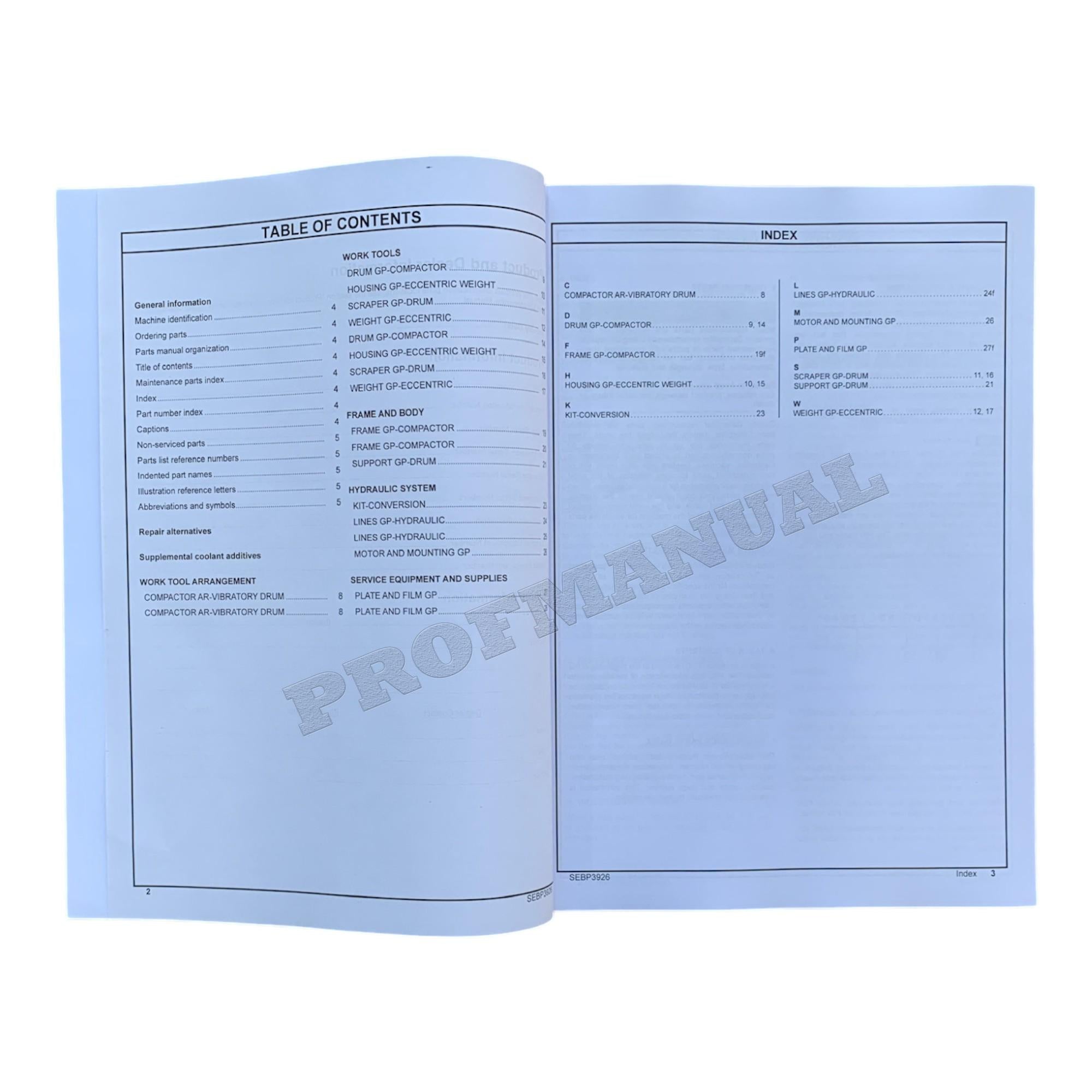 Caterpillar Cat CV16B CV18B Vibratory Compactor Parts Catalog Manual