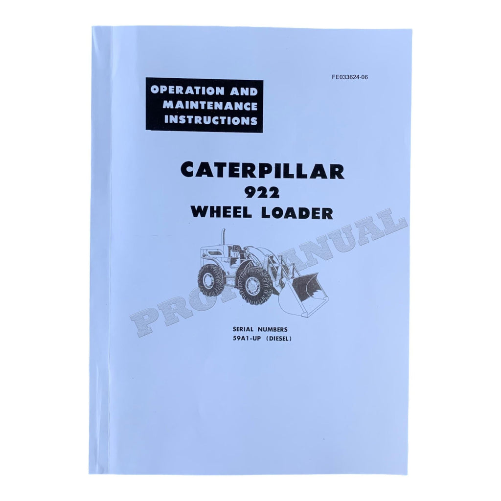 Manual de mantenimiento del operador de la cargadora de ruedas Caterpillar 922