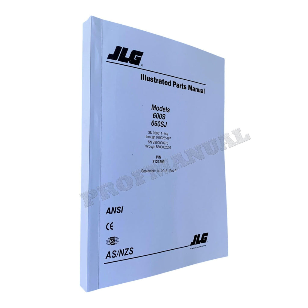 JLG 600S 660SJ Boom Lift Parts Catalog Manual 3121299