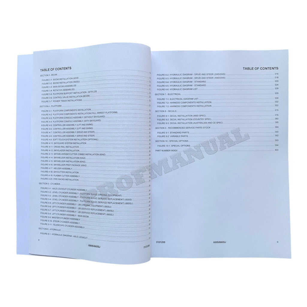 JLG 600S 660SJ Boom Lift Parts Catalog Manual 3121299