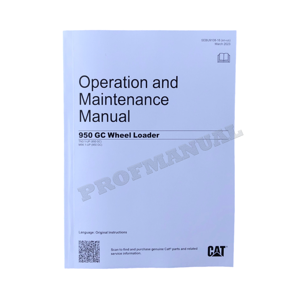 Manual de mantenimiento del operador de la cargadora de ruedas Caterpillar 950 GC TN31-Up M5K1-Up