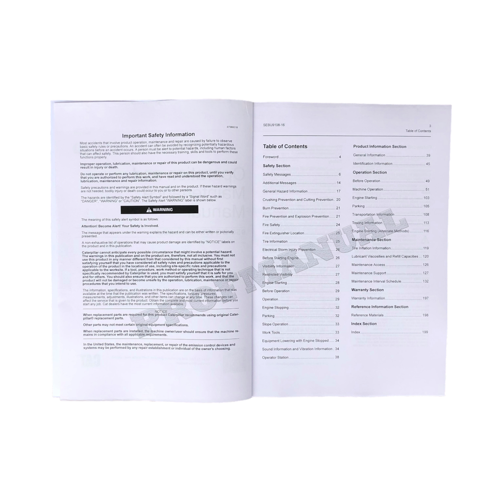 Manual de mantenimiento del operador de la cargadora de ruedas Caterpillar 950 GC TN31-Up M5K1-Up
