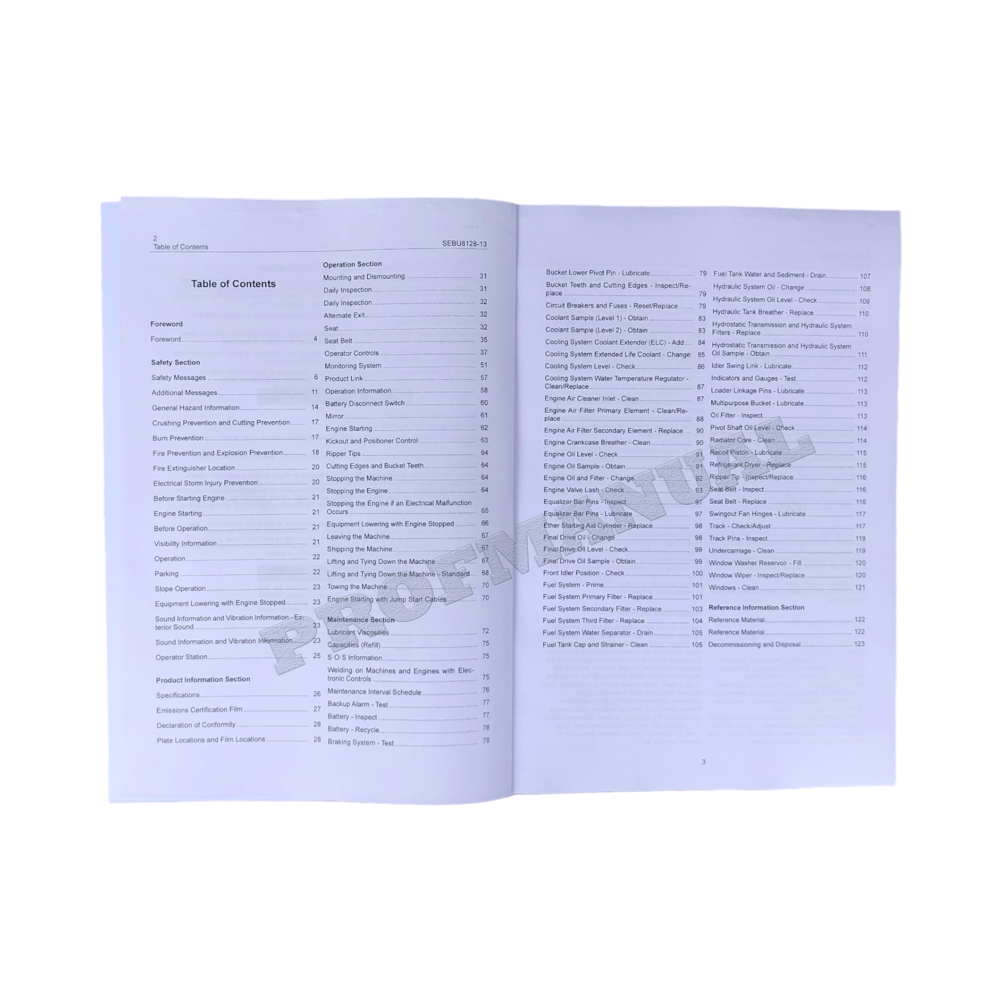 Manual de mantenimiento del operador del cargador de cadenas Caterpillar 963D