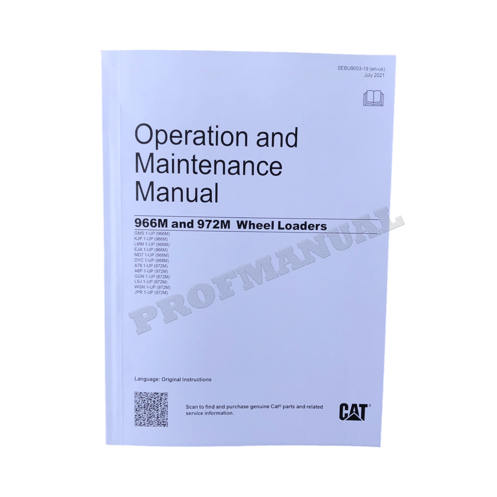 Manual de mantenimiento del operador de cargadoras de ruedas Caterpillar 966M y 972M SEBU9053