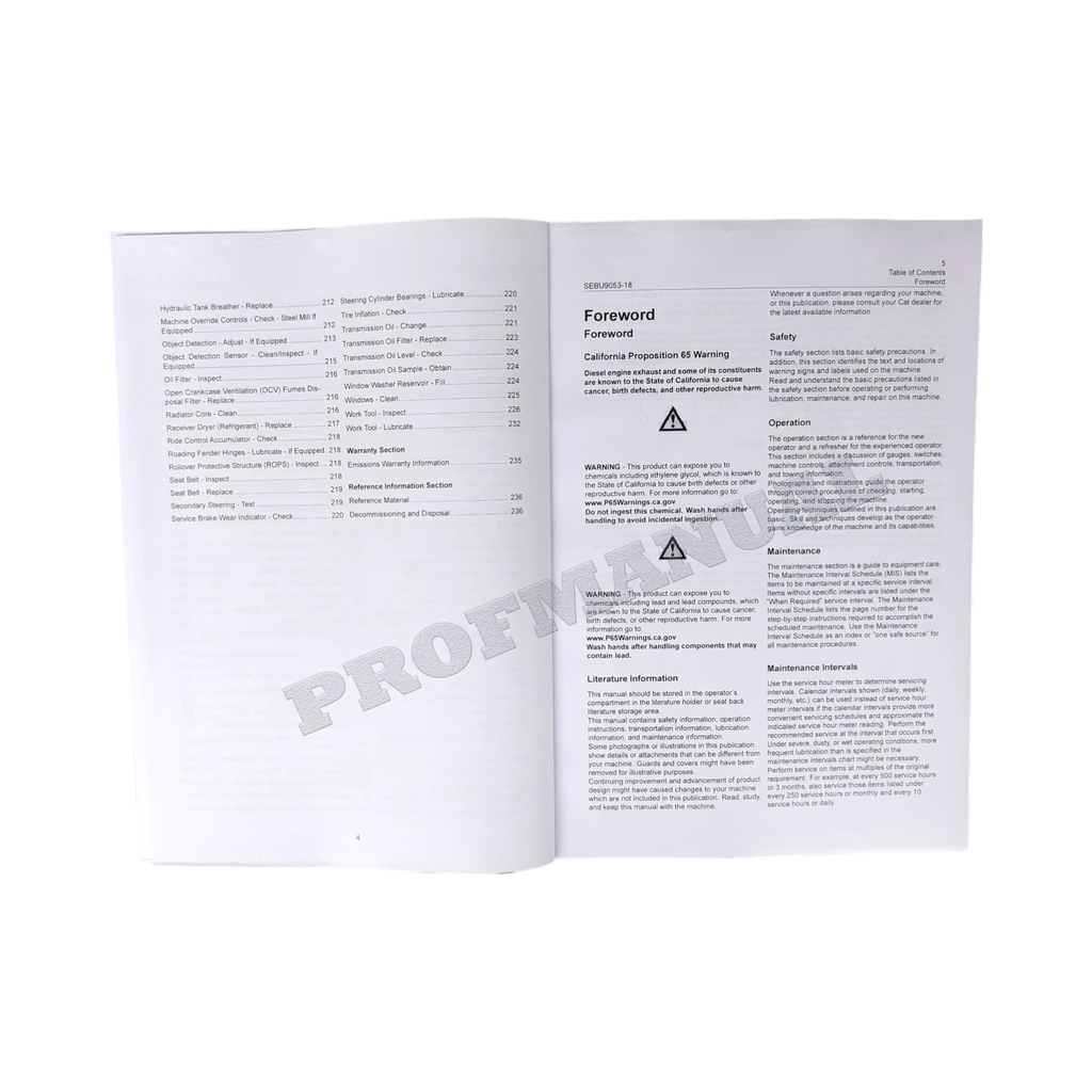 Manual de mantenimiento del operador de cargadoras de ruedas Caterpillar 966M y 972M SEBU9053