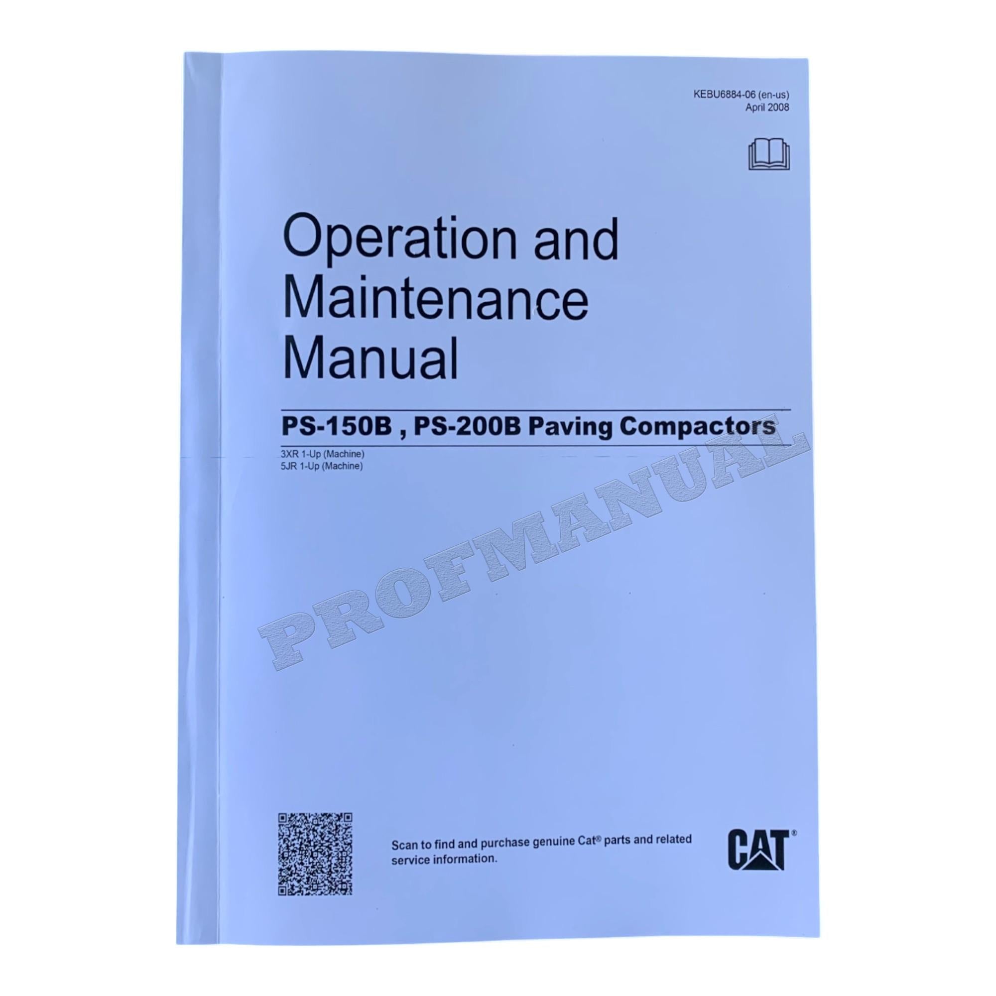 Caterpillar PS 150B PS 200B Paving Compactor Operators Maintenance Manual