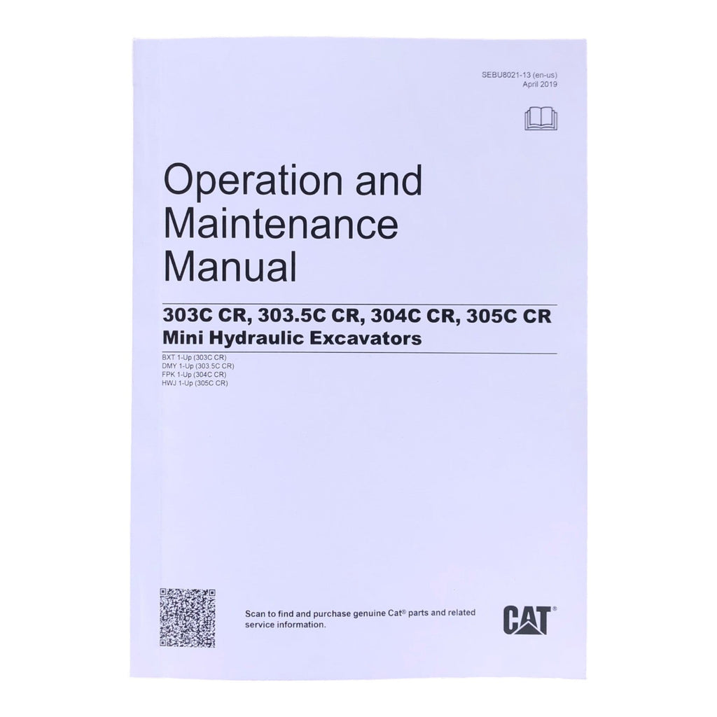 Manual del operador de excavadoras Caterpillar 303.5C, 303C, 304C y 305C CR