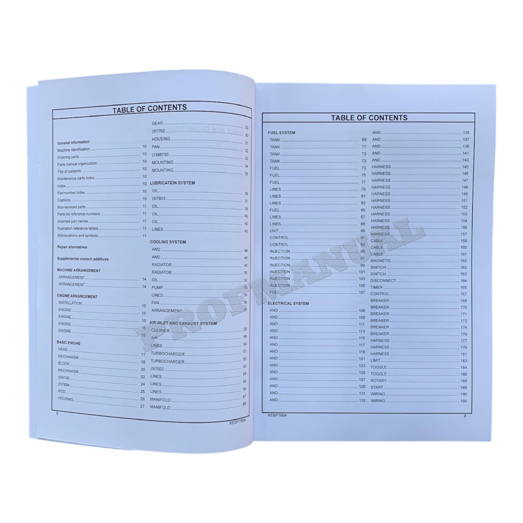 Caterpillar Cat 311B Track Type Excavator Parts Catalog Manual