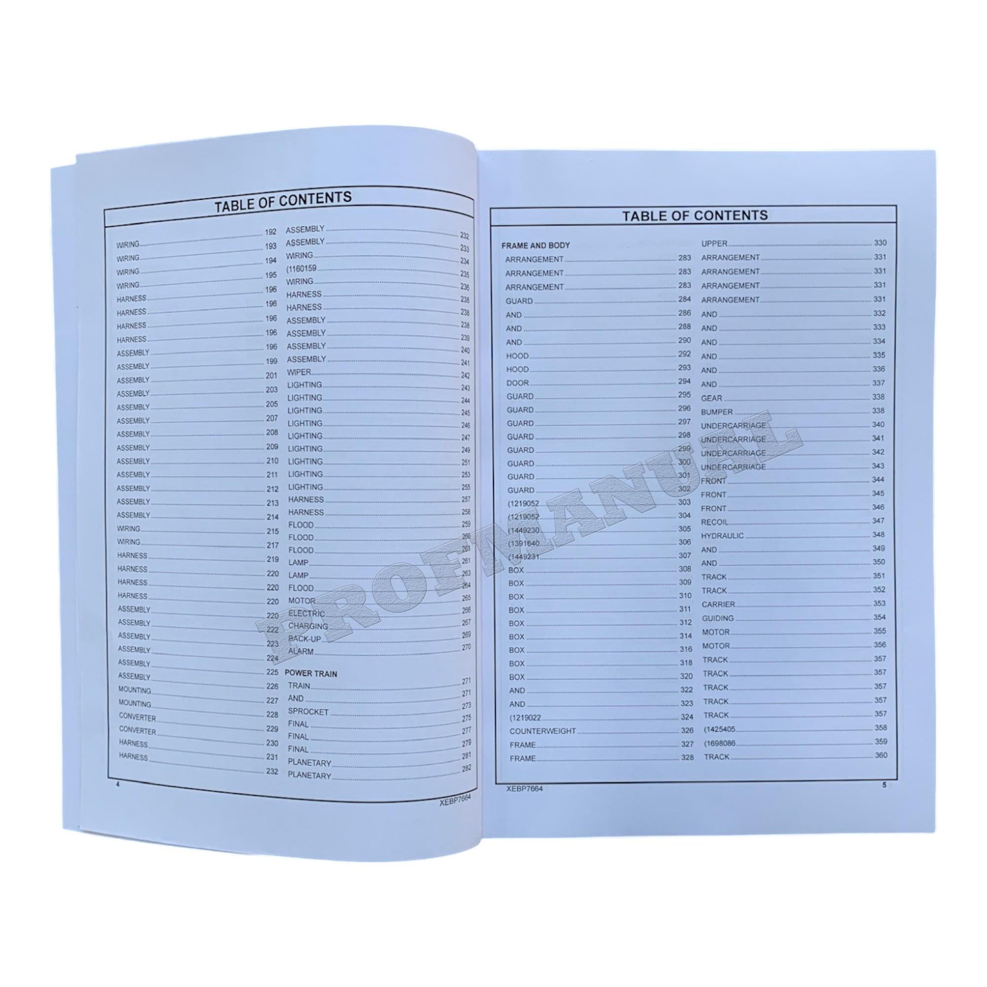 Caterpillar Cat 311B Track Type Excavator Parts Catalog Manual