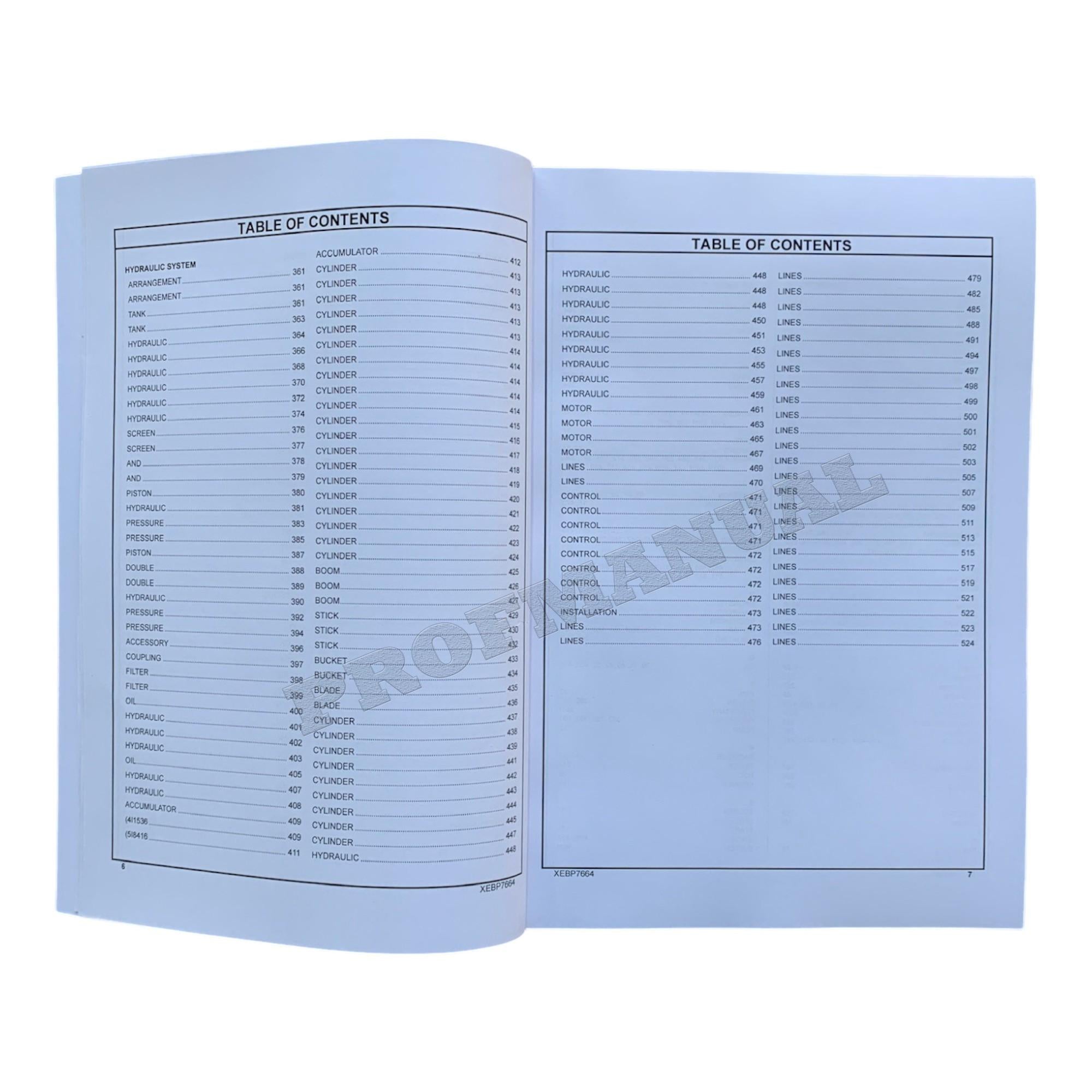 Caterpillar Cat 311B Track Type Excavator Parts Catalog Manual