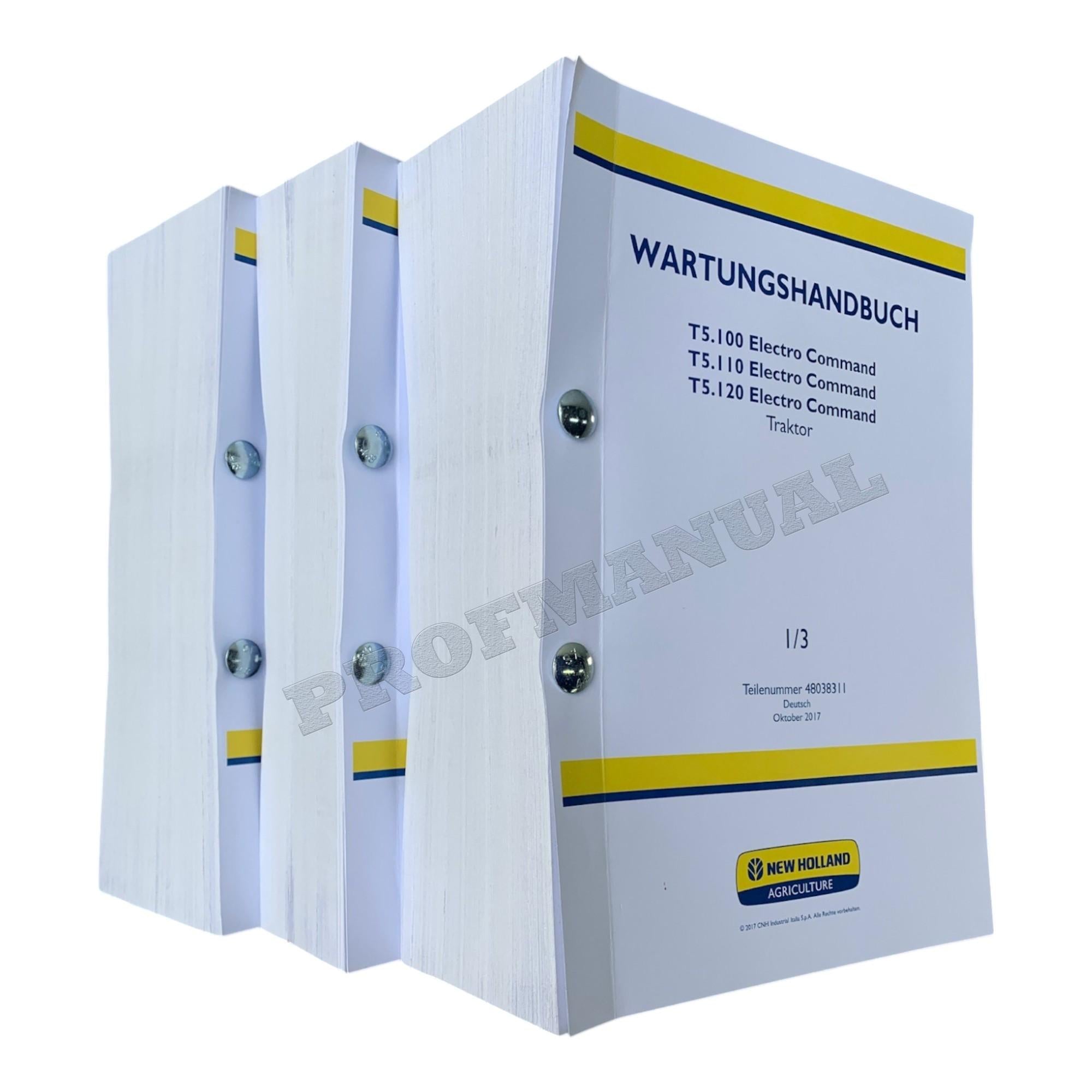 NEW HOLLAND T5.100 T5.110 T5.120 TRAKTOR REPARATURHANDBUCH BUCH