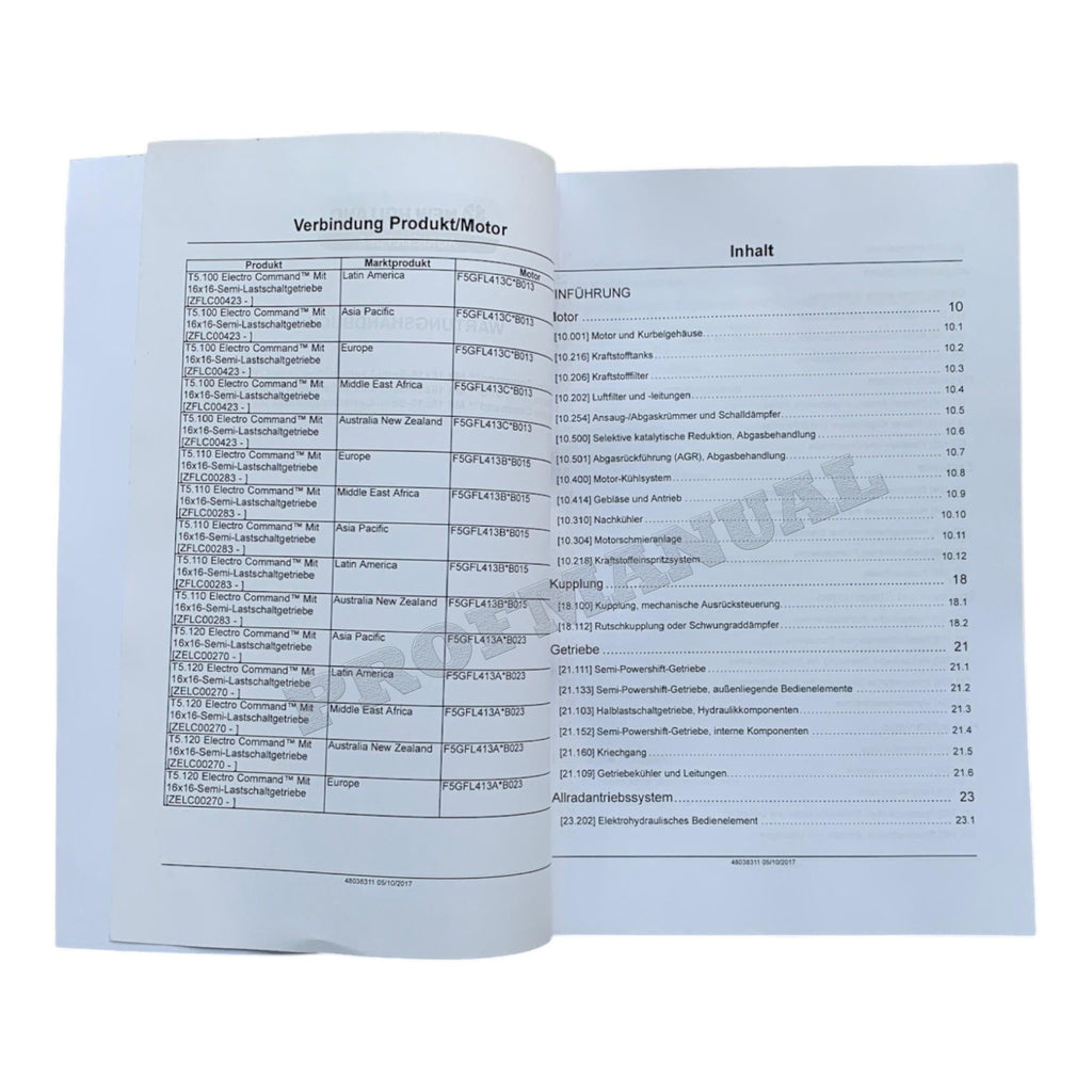 NEW HOLLAND T5.100 T5.110 T5.120 TRAKTOR REPARATURHANDBUCH BUCH