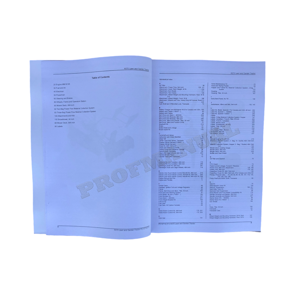 MANUAL DEL CATÁLOGO DE PIEZAS DEL TRACTOR JOHN DEERE X570 