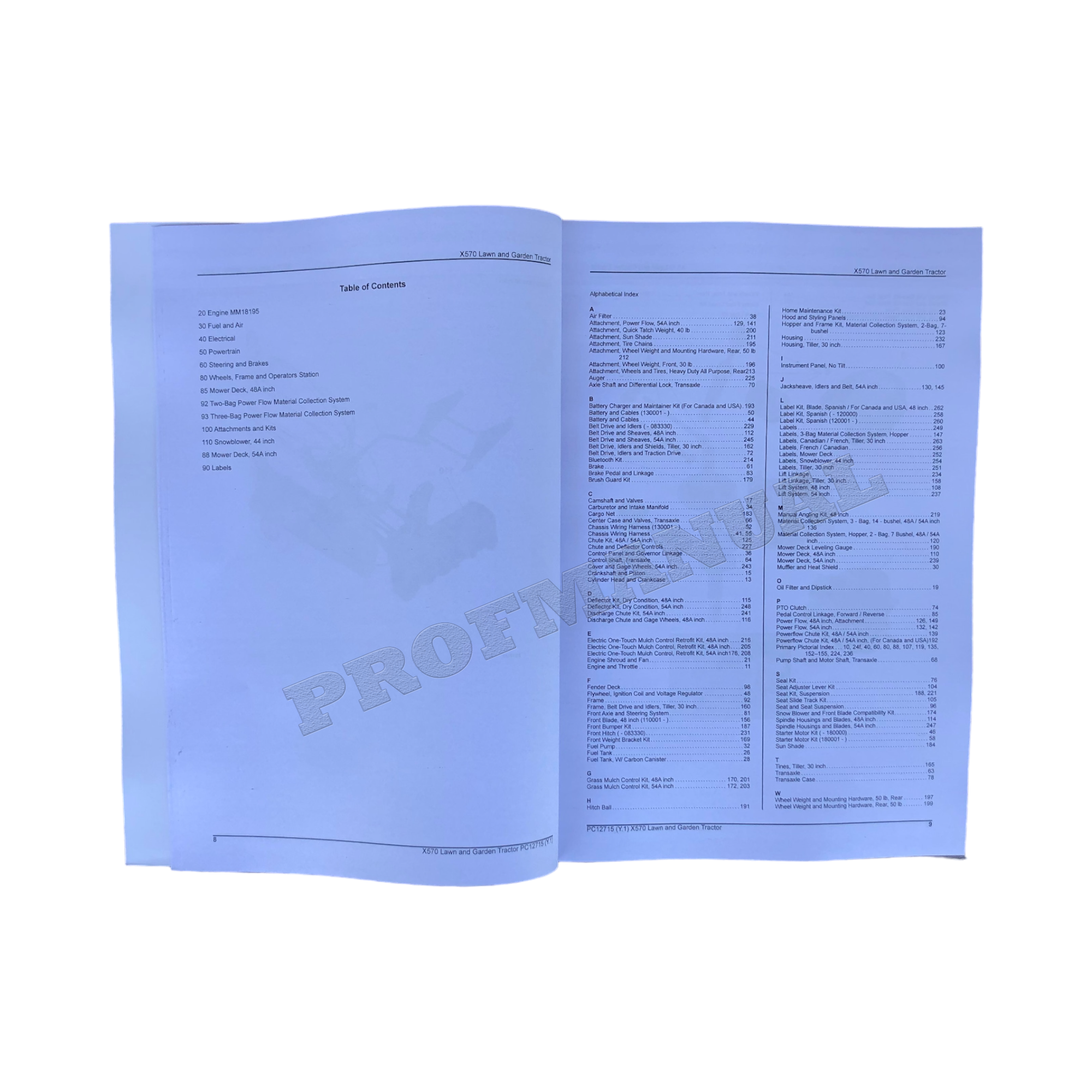 MANUAL DEL CATÁLOGO DE PIEZAS DEL TRACTOR JOHN DEERE X570 