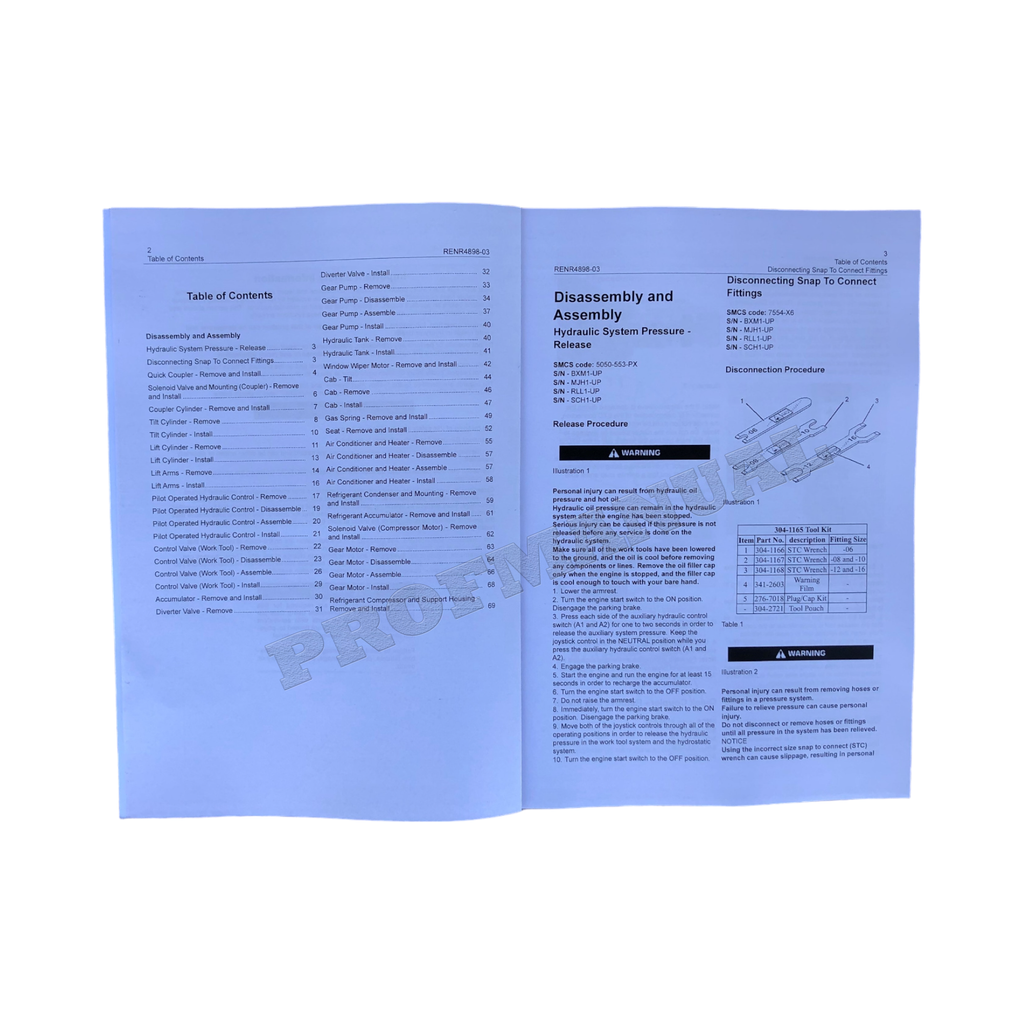 Manual de servicio del cargador Caterpillar 216B 216B2 226B 226B2 Suplemento Desmontaje Montaje