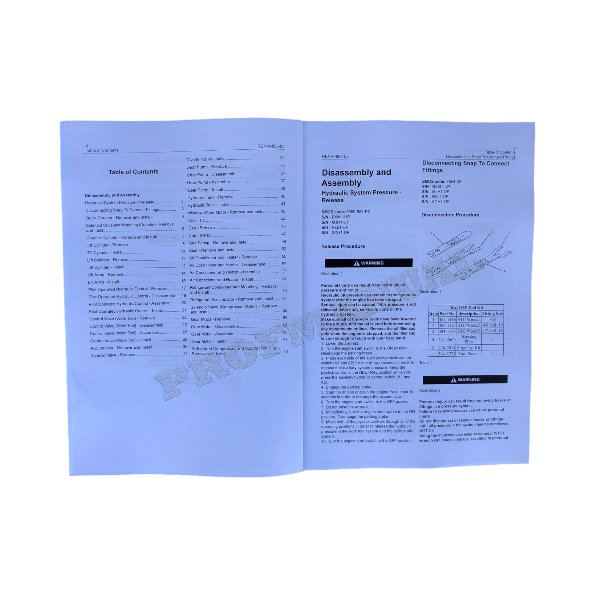 Manual de servicio del cargador Caterpillar 216B 216B2 226B 226B2 Suplemento Desmontaje Montaje