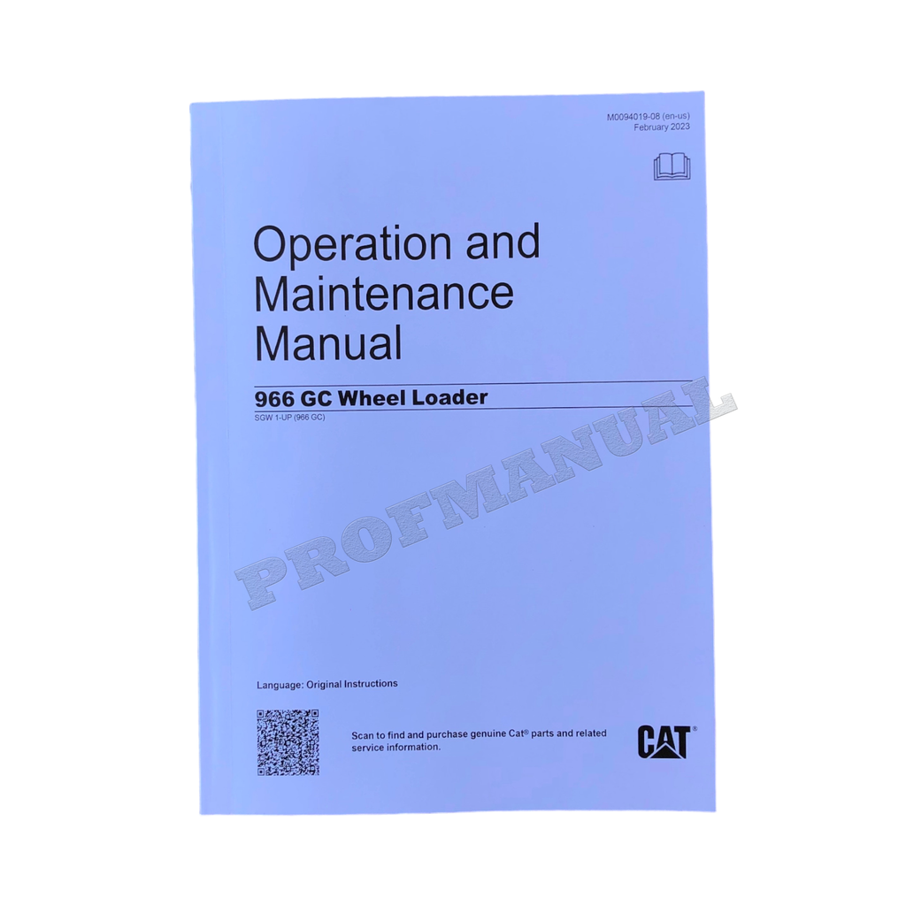 Manual de mantenimiento del operador de la cargadora de ruedas mediana Caterpillar 966 GC