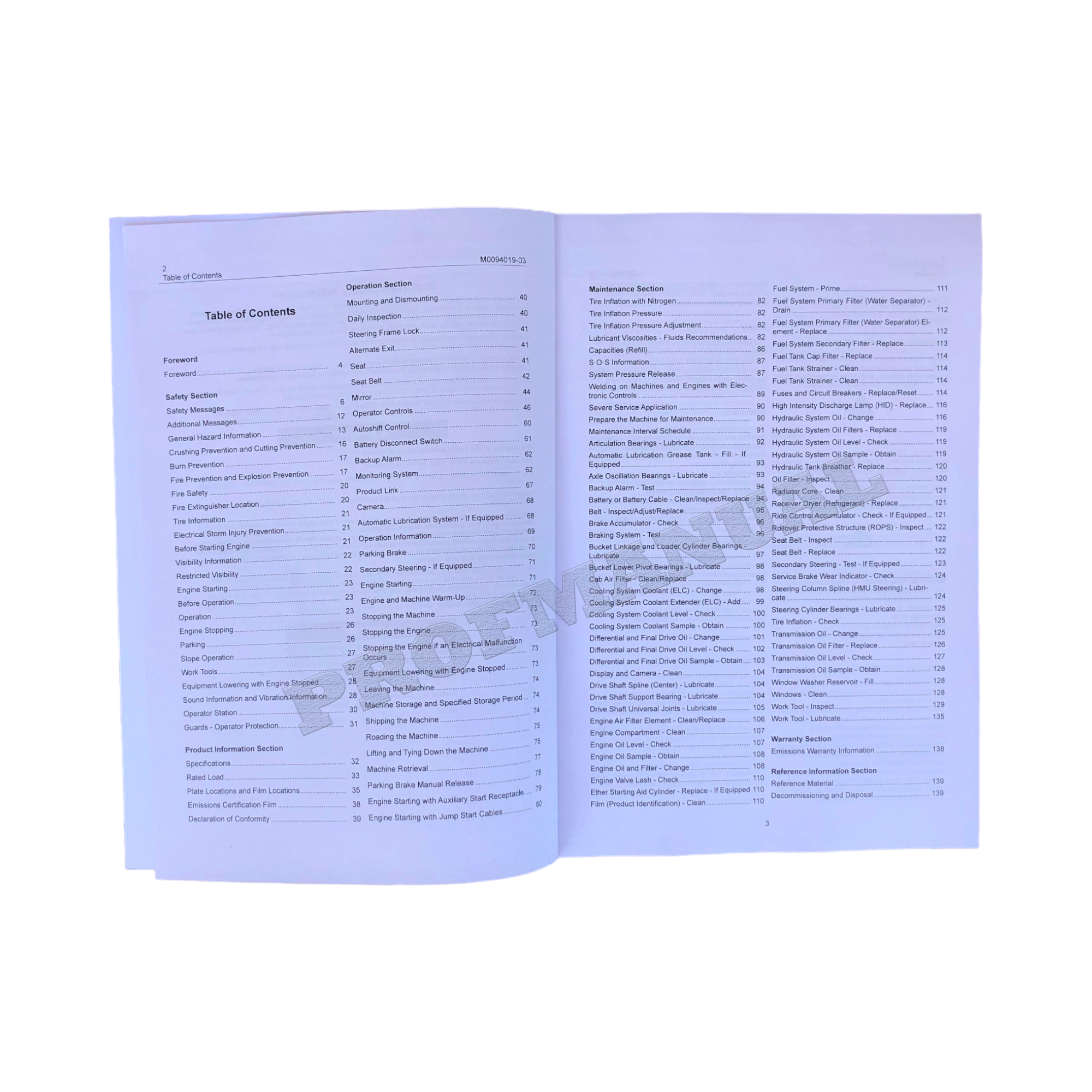 Caterpillar 966 GC Medium Wheel Loader Operators Maintenance Manual