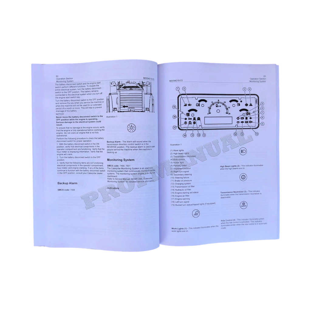 Manual de mantenimiento del operador de la cargadora de ruedas mediana Caterpillar 966 GC