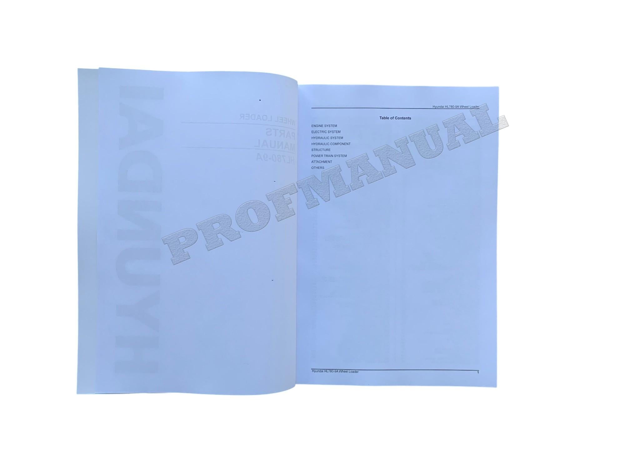 Hyundai HL780-9A Wheel Loader Parts Catalog Manual
