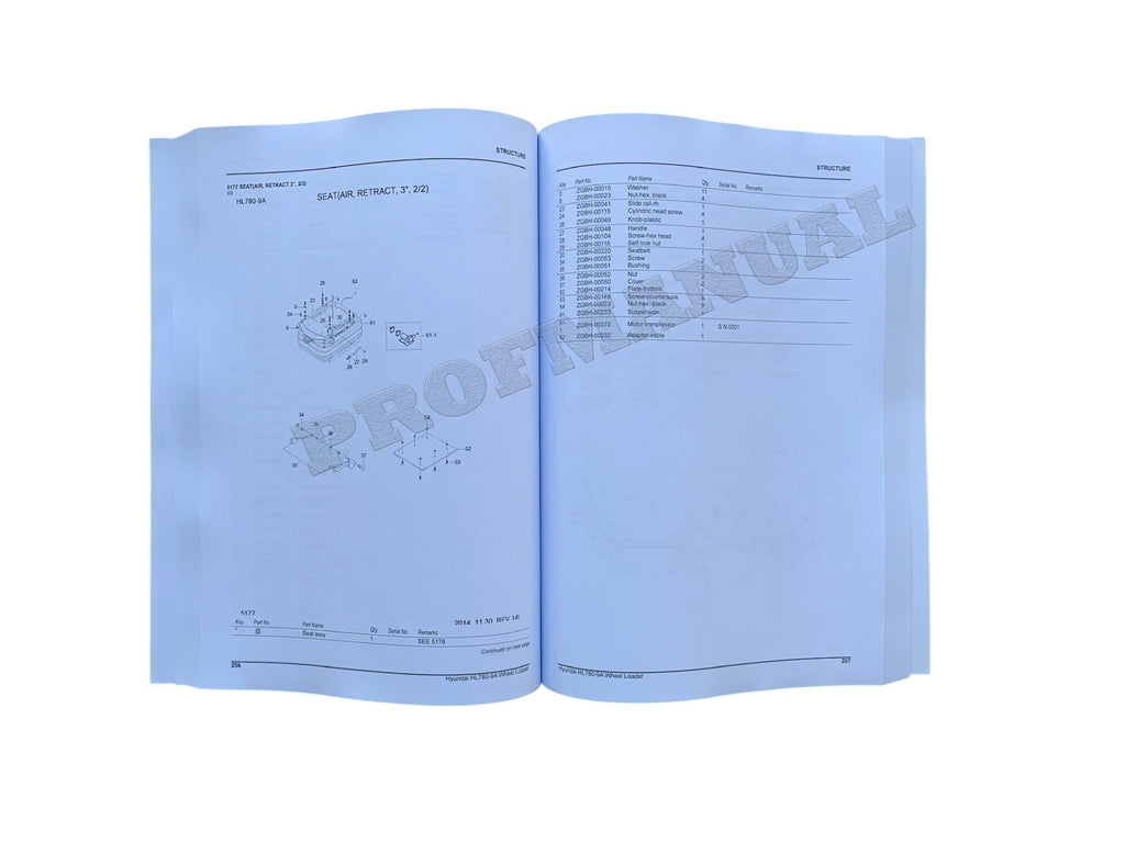 Hyundai HL780-9A Wheel Loader Parts Catalog Manual