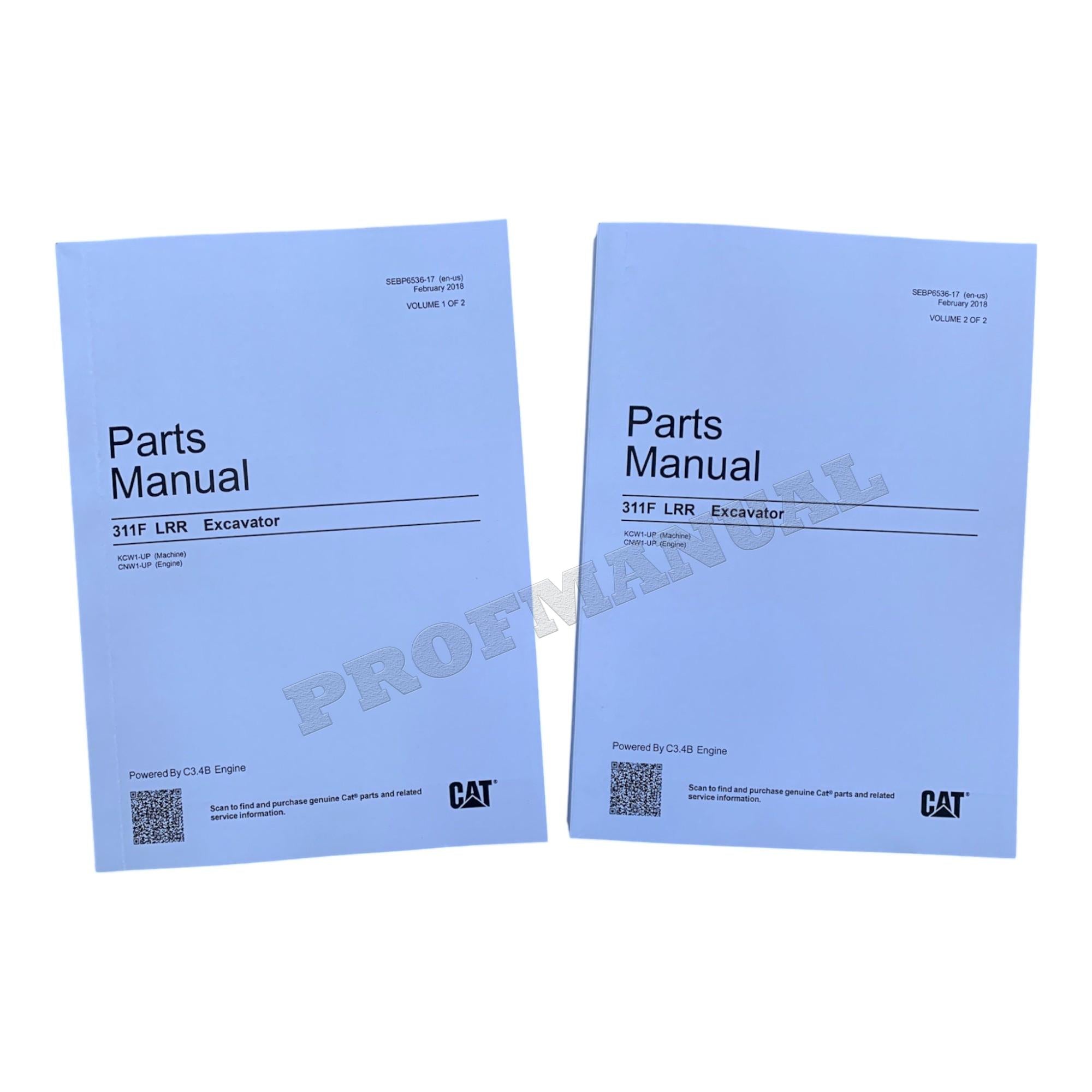 Caterpillar Cat 311F LRR Excavator Parts Catalog Manual ser CNW1-Up KCW1-Up