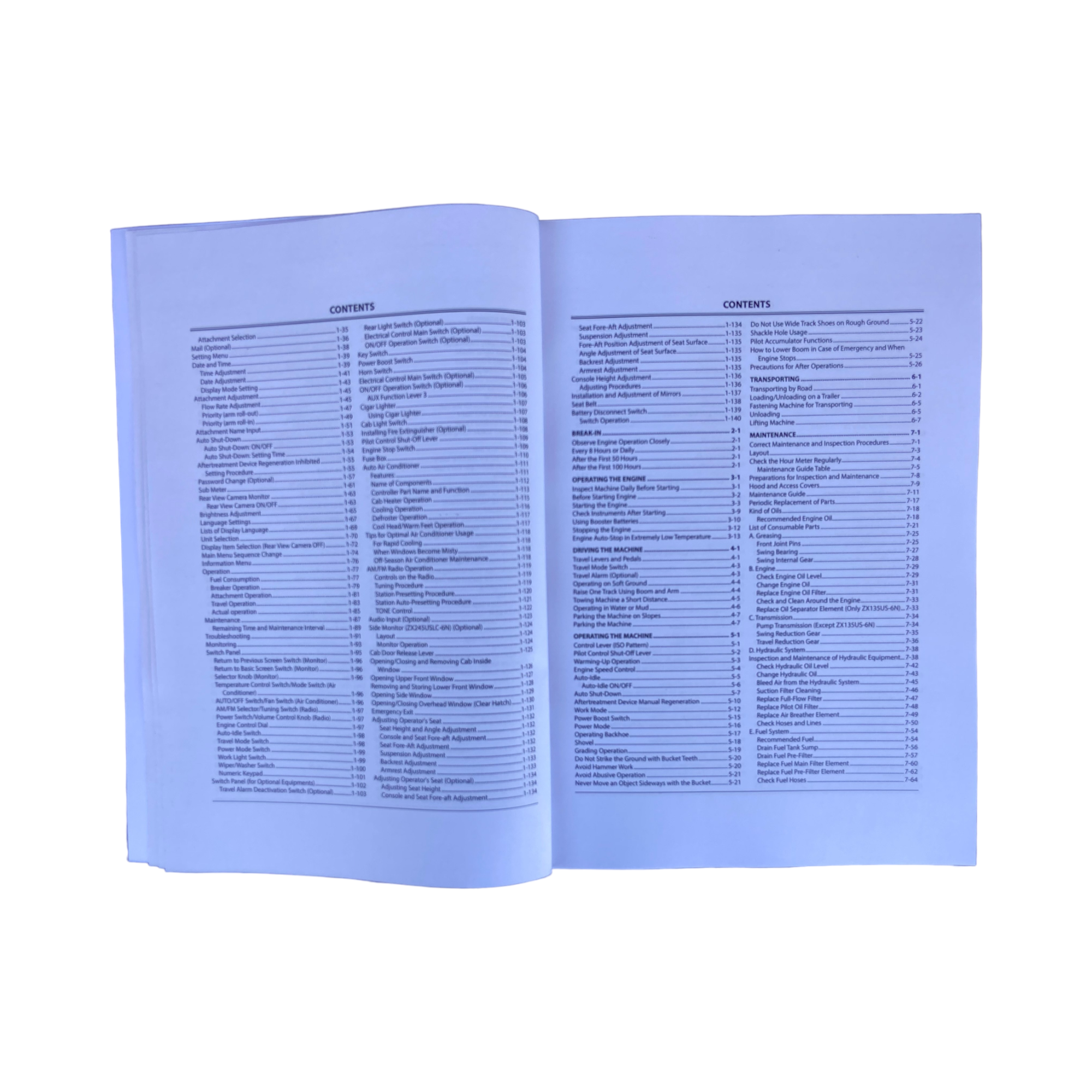 HITACHI ZAXIS ZX 135US-6N 245USLC-6N EXCAVATOR OPERATORS MANUAL