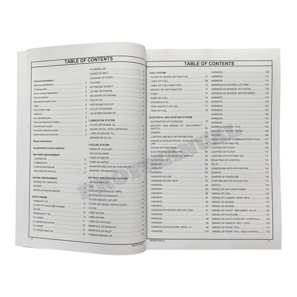 Caterpillar Cat 289D3 Compact Track Loader Parts Catalog Manual M0087539EN-US