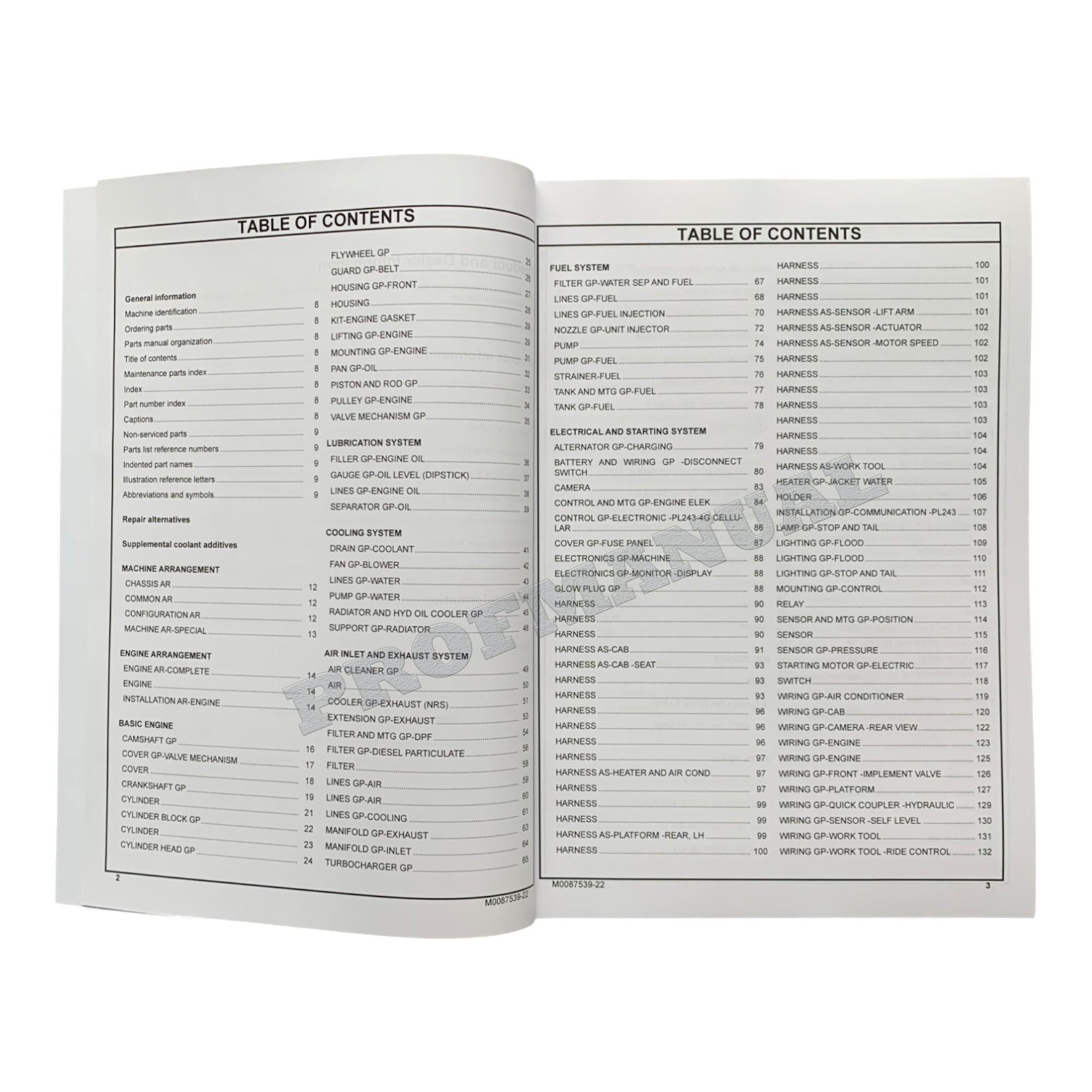 Caterpillar Cat 289D3 Compact Track Loader Parts Catalog Manual M0087539EN-US