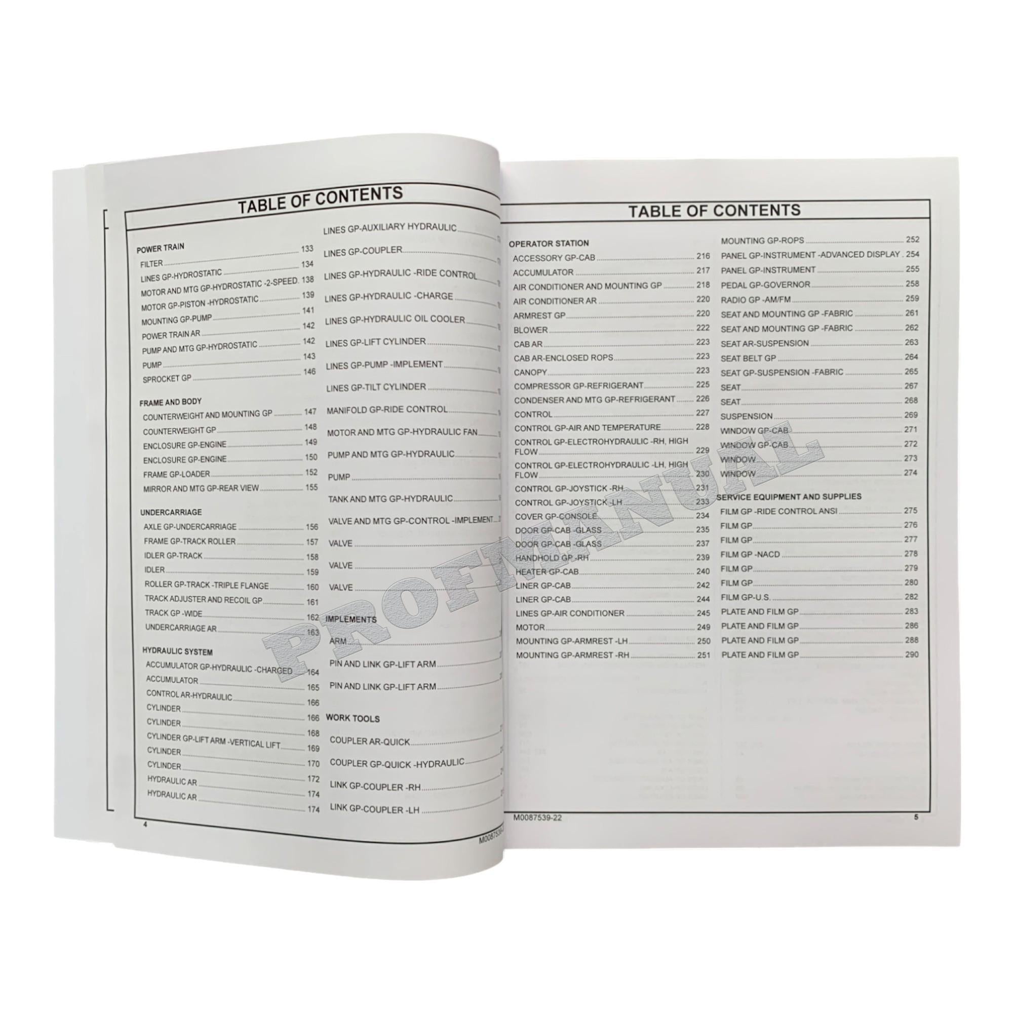 Caterpillar Cat 289D3 Compact Track Loader Parts Catalog Manual M0087539EN-US